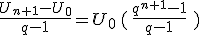 \frac{U_{n+1}-U_0}{q-1}=U_0\,(\,\frac{q^{n+1}-1}{q-1}\,\,)